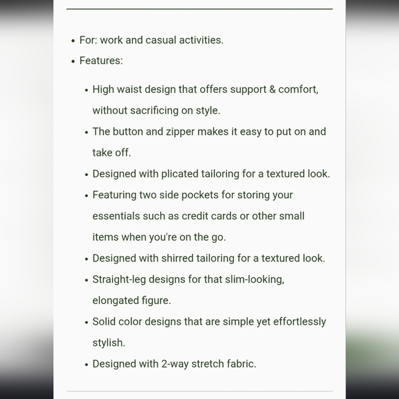 Halara High Waisted Button Shirred Straight Leg Work Pants Size M - Picture 9 of 10